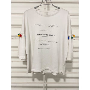 T-shirt court d'été décontracté pour femme coupe régulière imprimé manches longues séchage rapide anti-boulochage Spandex/coton - Product Image 1