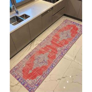 Tapis imprimé rouge et violet, motif médaillon bohème turc pour mariage, cuisine, salon, tapis doux non tissé - Product Image 1