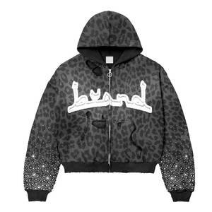 Ropa de calle Sudadera con capucha de hombre cálida de invierno transpirable de lana bordada de alta calidad 100% mezcla de algodón - Product Image 3