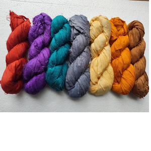 Custom-Made Dyed Sari <b>Silk</b> Ribbons Premium Quality <b>100</b>% <b>Silk</b> <b>Fabrics</b> for Embroidery Weaving Anti-Pilling Filament Yarn - Product Image 1