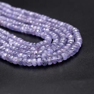 Meilleur vendeur pour la fabrication de bijoux de mariage Perles rondes à facettes en tanzanite violette naturelle 3mm-3.5mm Cadeau de couleur claire véritable - Product Image 1