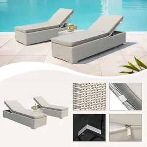 Wicker Outdoor Lounge Chairs Patio Parlor Chairs Modern Seating Furniture For Backyard Porch Pool Sun Lounger Rattan