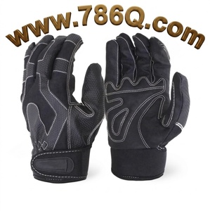 Gants de sécurité en cuir synthétique noir à prise supérieure pour la mécanique Gants de travail automobile en PU - Product Image 1