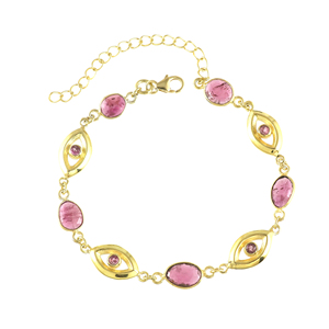 India Supplier Gold-Plated Tourmaline <b>Bracelets</b> for Women Trendy Wedding Anniversary & Party Gift - Product Image 2