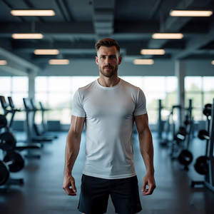 Camiseta de gimnasio Tops para hombre Culturismo Fitness Muscle Tight Fit Design Gym Wear Camisetas para hombre Diseño de logotipo personalizado - Product Image 3