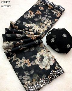 ชุดส่าหรีสีดำกับเสื้อหรูหราทันสมัยทันสมัยแฟนซีชุดปาร์ตี้บูติกสไตล์อินเดียสุดพิเศษ - Product Image 1