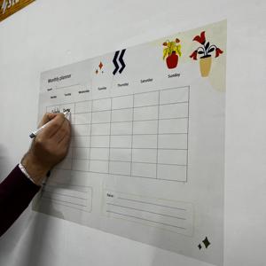 Planificateur mensuel adhésif statique, organisateur effaçable à sec, tableau blanc réutilisable sans adhésif pour mur, verre, bureau, modèle 18 - Product Image 4