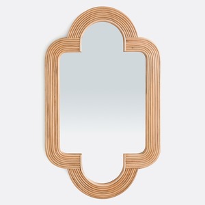 Irregular <b>Rattan</b> Decorative Wall <b>Mirror</b> Eco Friendly Sustainable Craft Perfect For Bulk Purchase And Wholesale Decor Business - Product Image 1