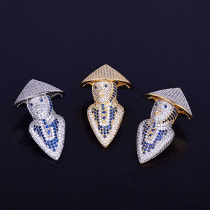 Colgante de estilo Hip Hop glamoroso de moda de calidad superior 925 dijes de cadena cubana de diamantes cultivados en laboratorio de plata - Product Image 1