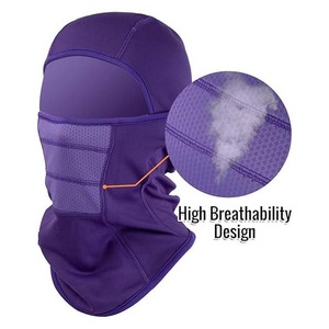 Balaclava unisexe violette, couvre-visage intégral, respirant, imperméable, polyester, adulte, 56-58 cm - Product Image 5