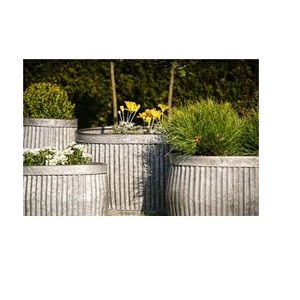 Pot de fleurs à nervures pour balcon, décoration décorative de mariage, jardinière décorative en métal pour salon, pot de fleurs - Product Image 1