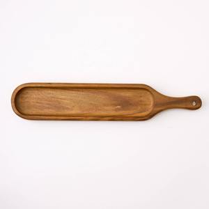 Platos de servicio gourmet, plato de madera con mango, bandeja de servicio de madera para exhibir alimentos y bocadillos hechos en Vietnam - Product Image 2