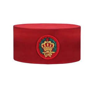 หมวกมงกุฎสีแดงผ้าไหมคุณภาพสูง ปี 2025 รับผลิตตามสั่ง (OEM)  ขั้นต่ำในการสั่งซื้อน้อย  สำหรับสมาคมฟรีเมสัน - Product Image 1