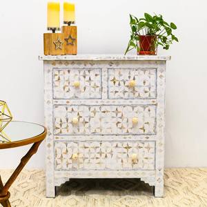 Cofre de cajón S R de alta calidad con incrustaciones de nácar multicolor para uso doméstico y en el baño - Product Image 1