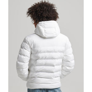 Winter Season Men's Winter Puffer Quilted <b>Jacket</b> with Hooded <b>Collar</b> Zipper Closure OEM Service Out Door Street <b>Jacket</b> For Men - Product Image 4
