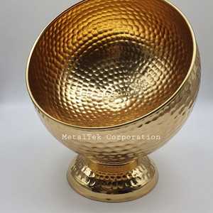 ชามใส่คุ้กกี้ผลไม้สีทองหรูหรามีสไตล์ตกแต่งบ้านโลหะด้วยค้อนของตกแต่งโต๊ะกลางโต๊ะชามช็อคโกแลต - Product Image 2