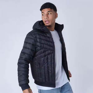 Wholesale <b>Men's</b> Casual Puffer <b>Jacket</b> <b>Lightweight</b> and <b>Waterproof</b> with Custom High Street Style Winter Hooded Collar - Product Image 4