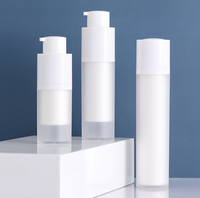 Flacon pompe à lotion givré personnalisé de luxe 50 ml, distributeur sans air rotatif 30 ml, flacon rechargeable pour fond de teint et crème contour des yeux 15 ml