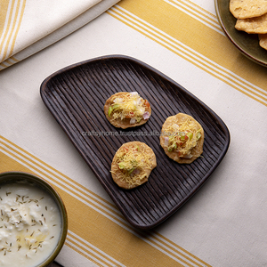 Hot Selling Solid Onyx Black Acacia Wood Serving <b>Tray</b> Custom Engraved Different Shapes Home Decor-Coffee Tea Snack Fruit Display - Product Image 2