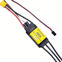 60A 단방향 ESC 브러시리스 전기 속도 컨트롤러(2-6S LiPo DIY 멀티콥터 쿼드콥터용 5V ~ 7.4V 5A BEC 포함)