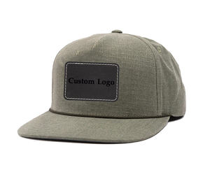 Sports <b>Cap</b> High Quality Wholesale Products Hat with Rope Custom Logo 5-Panel Flat Brim Gray Color Medium Profile <b>Snapback</b> <b>Cap</b> - Product Image 1