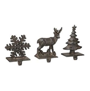 ที่ใส่ถุงน่องโลหะลายซานตาคลอสซานตาคลอสดีไซน์เกล็ดหิมะของตกแต่งบ้านในวันหยุดเทศกาล - Product Image 6