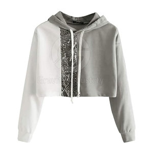 Sudaderas con Capucha Cortas para Mujer, de Algodón/Poliéster, Ecológicas, Diseño Casual de Invierno, Manga Larga, Secado Rápido, Personalizables - Product Image 1