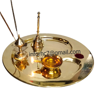 Offre Spéciale laiton Puja Thali conception en relief laiton Pooja plaque traditionnelle pour Pooja Arti hindou religieux sur Diwali cadeau