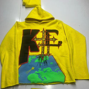 High Quality Custom logo <b>Men</b> 100% Cotton Fleece <b>Hoodies</b> <b>Thick</b> Heavyweight Puff Printing Pullover Oversized <b>Hoodies</b> for <b>Men</b> <b>Hoody</b> - Product Image 1