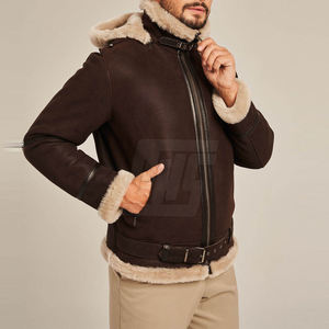 Veste en peau de mouton pour homme, veste en cuir véritable chaude pour l'hiver, style décontracté et de voyage - Product Image 6