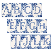 Plaque Murale Métallique Vintage Bleue Florale SUNSHINE avec Lettres, Décoration d'Entrée de Ferme, Personnalisable OEM, Vente en Gros, Panneau Métallique Vintage