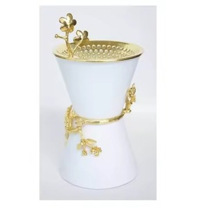 Elegante Metal Bakhoor quemador fragancia difusor hecho a mano Aroma titular acogedor relajante decoración regalo - Product Image 4