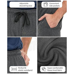 <b>Men's</b> Cotton Knit Gym <b>Shorts</b> Stylish Casual Athletic Jogger Sweat <b>Shorts</b> with Adjustable Drawstring Waistband and Side Pockets - Product Image 4