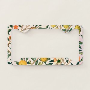 Marco de Matrícula Personalizado con Diseño de Fruta (Granada) en Aluminio Blanco, Estilo B - Product Image 1