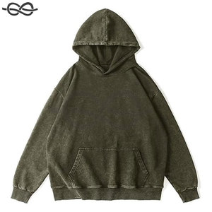 Sudadera con capucha de algodón Vintage para hombre, Jersey Retro básico holgado a la moda, ropa de calle con estampado en relieve, sudadera informal con capucha de invierno - Product Image 1