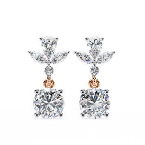 Pendientes CVD de diamantes cultivados en laboratorio al por mayor para mujer, corte Marquesa romántico, ropa de fiesta dorada con certificación IGI - Product Image 3