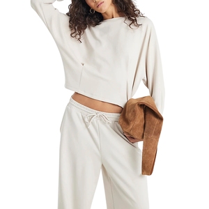 เสื้อไหมพรมแขนยาวทรงโอเวอร์ไซส์สำหรับผู้หญิง  แบบซิป ¼  ใส่สบายๆ  ผ้าผสมโพลีเอสเตอร์/อะคริลิก น้ำหนัก 220 กรัม - Product Image 4