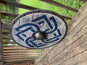 Nuevo Diseño de Escudo Vikingo Medieval, Acero con Alto Contenido de Carbono, Mango de Cuero, Escudo de Batalla Hecho a Mano, Tamaño y Color Personalizables, DIY, OEM - Product Image 2