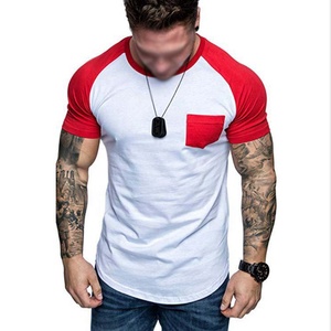 Camisetas raglán de manga corta de punto de algodón/poliéster para hombre al por mayor, informales, transpirables, de ajuste regular, de secado rápido, respetuosas con el medio ambiente - Product Image 1