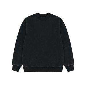 Sweat-shirt col rond épais 2024, confortable, effet délavé, coupe classique, épaules tombantes, brodé, 100% coton molletonné - Product Image 4