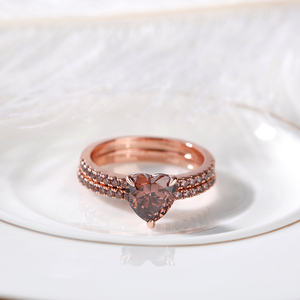Jeulia Now & Forever Moissanite Heart Cut Engagement Ring Set in Rhodium Plated Sterling Silver - Product Image 6