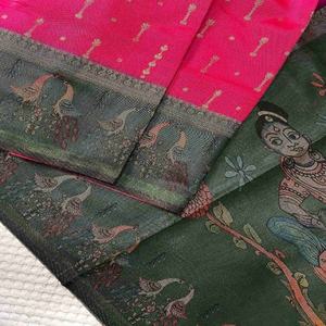 Excellent Quality Chanderi Silk With Weaves Patttern And Digital Print <b>Saree</b> <b>Woman</b> Fashion Manufacturer And Supplier From Surat - Product Image 1