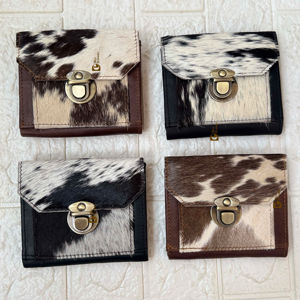 Monedero de cuero de vaca Real de alta calidad, elegante cartera de mano, tarjetero, estilo occidental, monedero de mano Unisex - Product Image 5