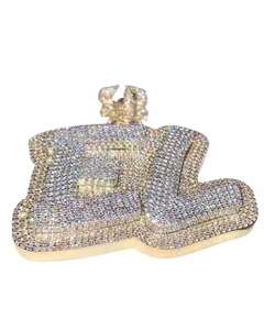 Pendentif 'P' personnalisé en argent sterling 925, diamant moissanite VVS, plaqué or, style hip-hop, bijoux fins, collection de cadeaux - Product Image 4