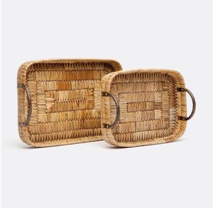 Plateau de service en rotin léger avec poignées confortables pour un transport facile des boissons alimentaires et des articles décoratifs - Product Image 3