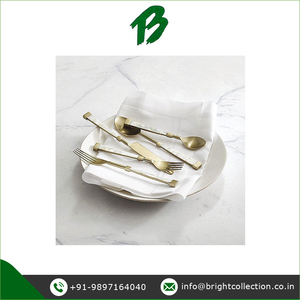 Flatware Set Available With Custom Logo Outstanding Quality Brass <b>Handle</b> With <b>MOP</b> Stainless Steel Cutlery Set and Serving Set - Product Image 3