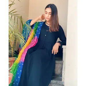 Ensemble Salwar pakistanais en rayonne de qualité supérieure, tenue ethnique de luxe trois pièces pour femme, disponible pour l'automne - Product Image 5