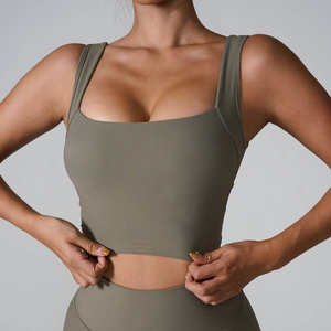 European and American Style Quick-drying Women's Sports tank Top with square Collar and Open Back <b>Yoga</b> <b>t</b> <b>Shirt</b> - Product Image 6