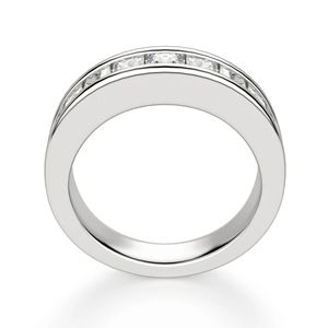 Princess Cut Channel Set Half Eternity Wedding Band para mujer - Product Image 2