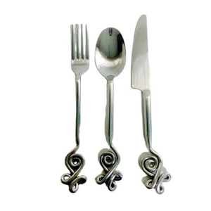 Modern Stainless Steel <b>Flatware</b> <b>Set</b> With Flower Design Handle Perfect For Wedding Kitchenware And Elegant Tabletop Settings - Product Image 1